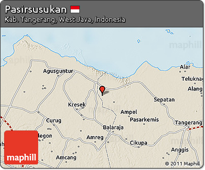 Shaded Relief 3D Map of Pasirsusukan