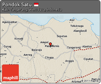 Shaded Relief 3D Map of Pondok Satu