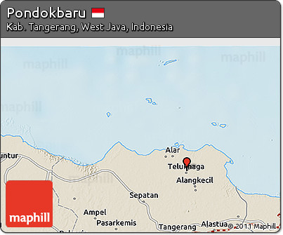 Shaded Relief 3D Map of Pondokbaru