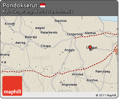 Shaded Relief 3D Map of Pondokserut