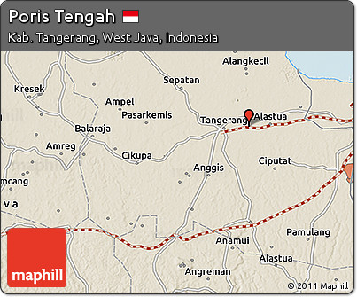 Shaded Relief 3D Map of Poris Tengah