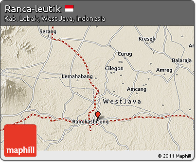 Shaded Relief 3D Map of Ranca-leutik