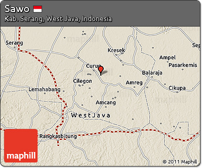 Shaded Relief 3D Map of Sawo