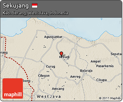 Shaded Relief 3D Map of Sekujang