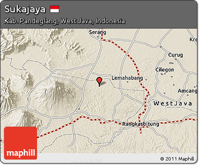 Shaded Relief 3D Map of Sukajaya
