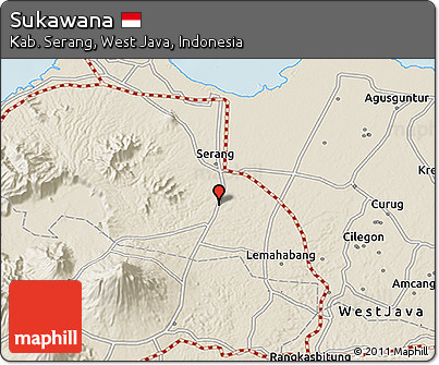 Shaded Relief 3D Map of Sukawana