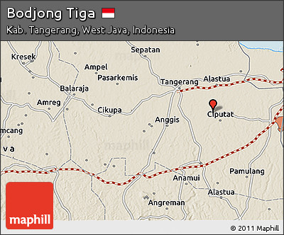 Shaded Relief 3D Map of Bodjong Tiga