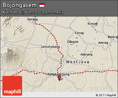 Shaded Relief 3D Map of Bojongasem