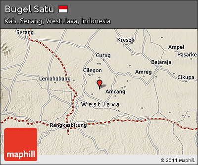 Shaded Relief 3D Map of Bugel Satu