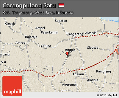 Shaded Relief 3D Map of Carangpulang Satu