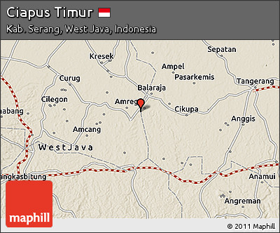 Shaded Relief 3D Map of Ciapus Timur