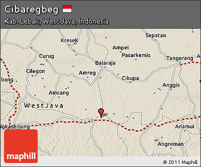 Shaded Relief 3D Map of Cibaregbeg
