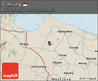 Shaded Relief 3D Map of Cimiung