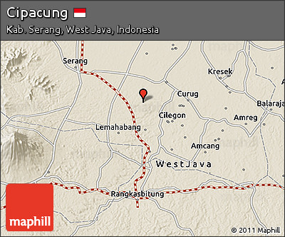 Shaded Relief 3D Map of Cipacung