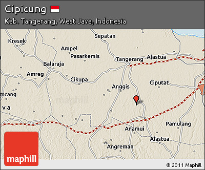 Shaded Relief 3D Map of Cipicung