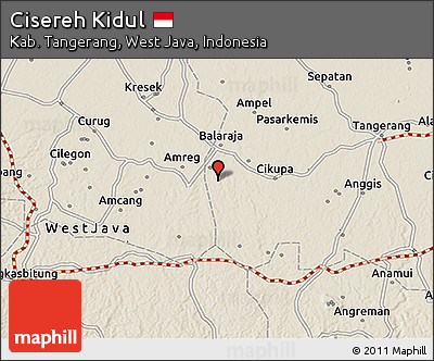 Shaded Relief 3D Map of Cisereh Kidul