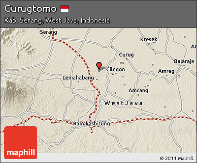 Shaded Relief 3D Map of Curugtomo