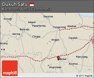 Shaded Relief 3D Map of Dukuh Satu