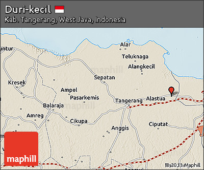 Shaded Relief 3D Map of Duri-kecil