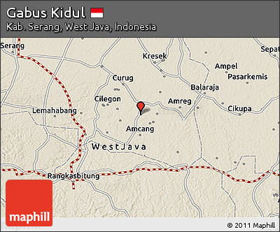 Shaded Relief 3D Map of Gabus Kidul