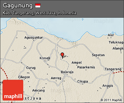 Shaded Relief 3D Map of Gagunung