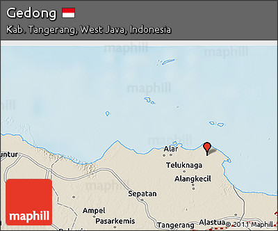 Shaded Relief 3D Map of Gedong