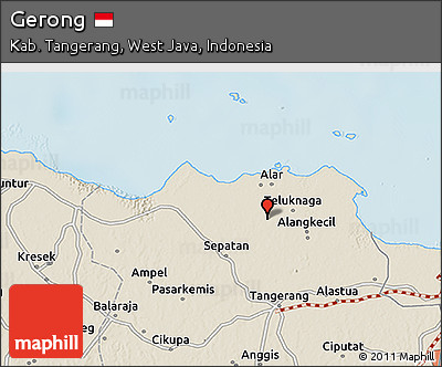 Shaded Relief 3D Map of Gerong