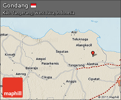 Shaded Relief 3D Map of Gondang