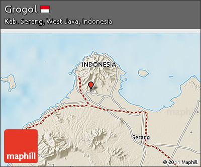 Shaded Relief 3D Map of Grogol