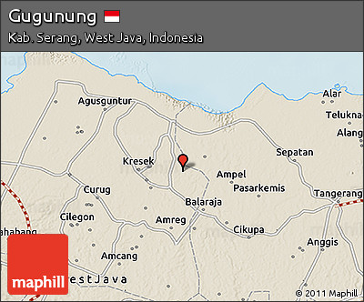 Shaded Relief 3D Map of Gugunung
