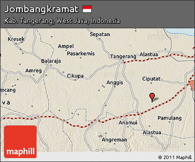 Shaded Relief 3D Map of Jombangkramat