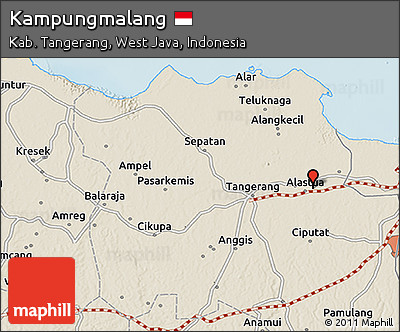 Shaded Relief 3D Map of Kampungmalang