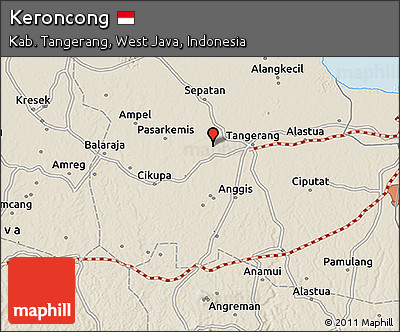 Shaded Relief 3D Map of Keroncong