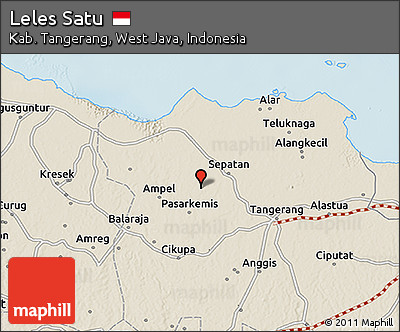 Shaded Relief 3D Map of Leles Satu