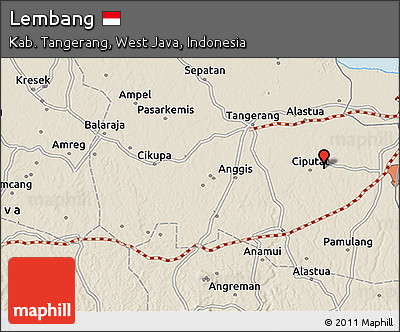 Shaded Relief 3D Map of Lembang