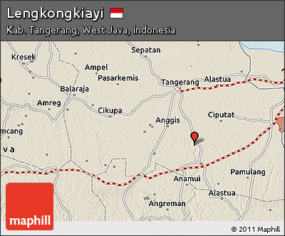 Shaded Relief 3D Map of Lengkongkiayi