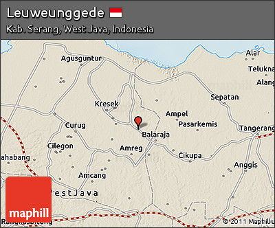 Shaded Relief 3D Map of Leuweunggede
