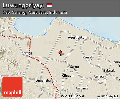 Shaded Relief 3D Map of Luwungpriyayi