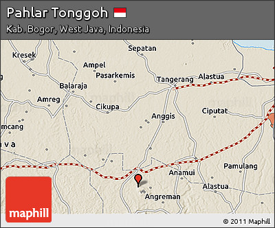 Shaded Relief 3D Map of Pahlar Tonggoh