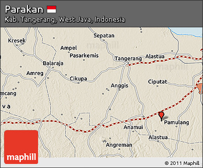 Shaded Relief 3D Map of Parakan