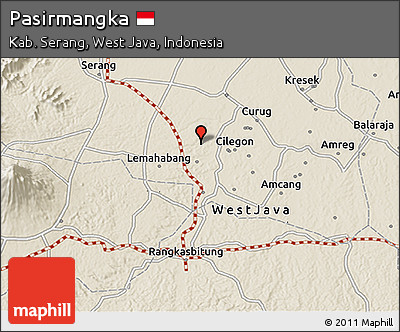 Shaded Relief 3D Map of Pasirmangka