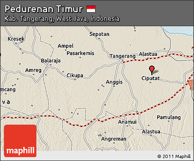 Shaded Relief 3D Map of Pedurenan Timur