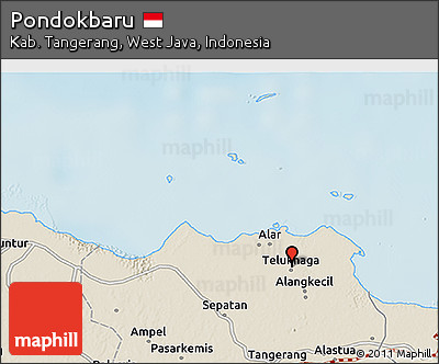Shaded Relief 3D Map of Pondokbaru