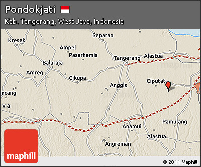 Shaded Relief 3D Map of Pondokjati