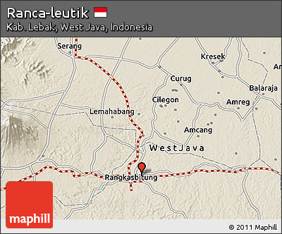 Shaded Relief 3D Map of Ranca-leutik