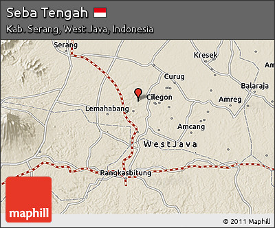 Shaded Relief 3D Map of Seba Tengah