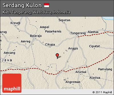 Shaded Relief 3D Map of Serdang Kulon