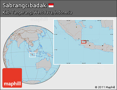 Gray Location Map of Sabrangcibadak