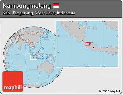 Gray Location Map of Kampungmalang