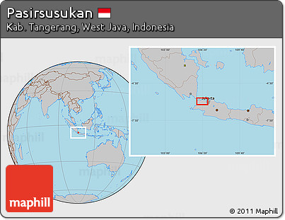 Gray Location Map of Pasirsusukan